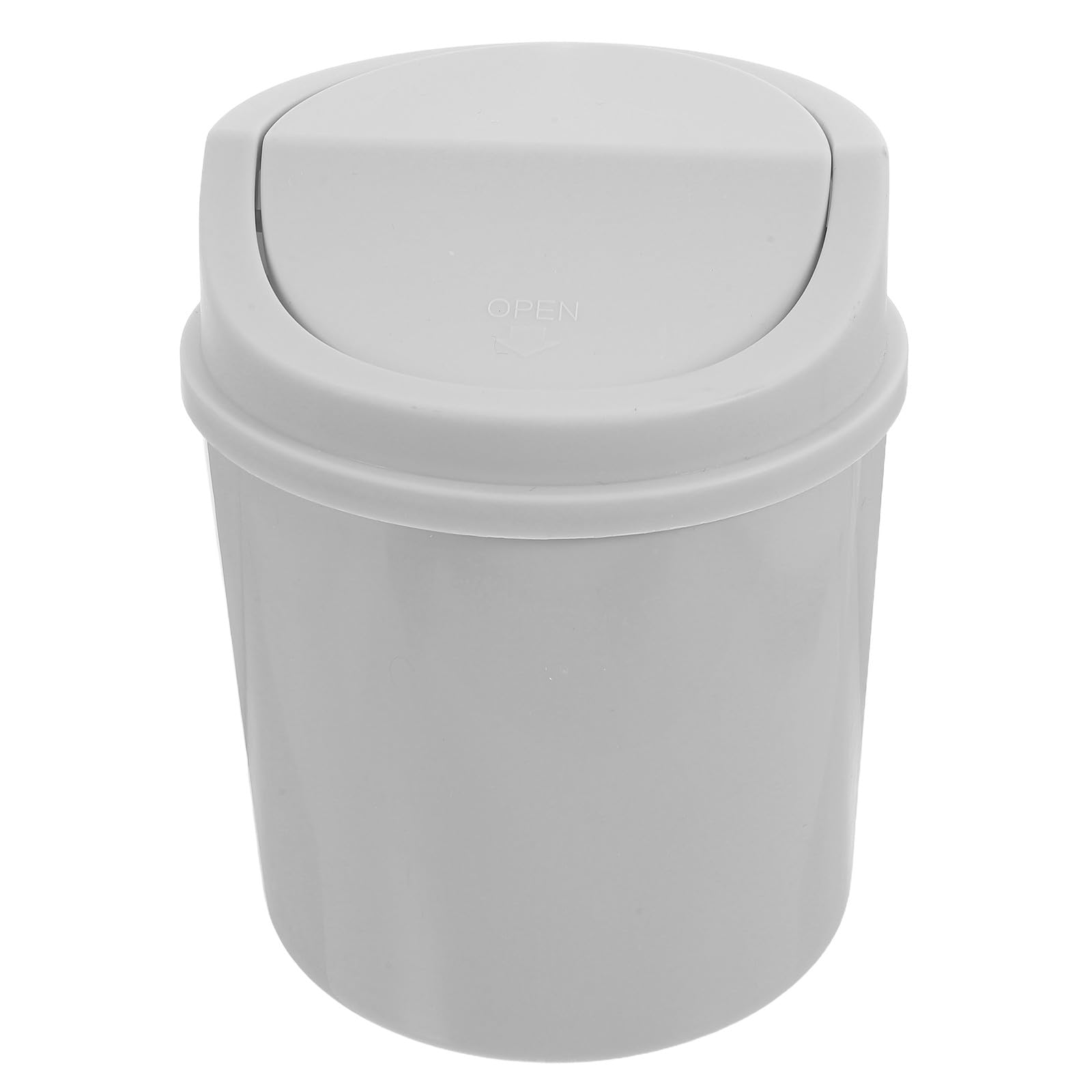 Mini Desk Trash Can 2L with Rotating Lid Small Plastic Tabletop Garbage Bin for Office Bedroom Vanity Countertop