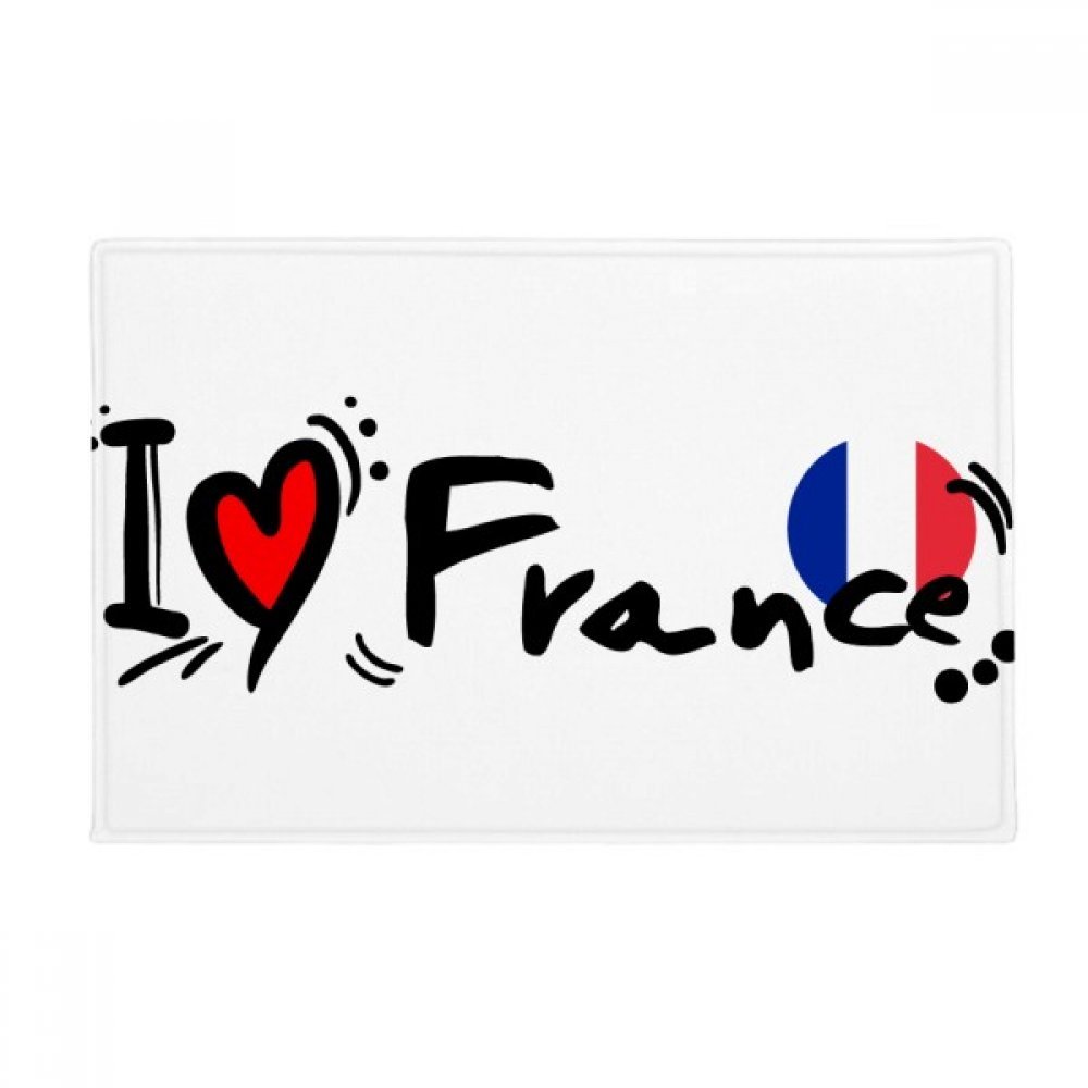 Tapis de sol J'aime la France anti-slip et tapis salle de bain 40x60