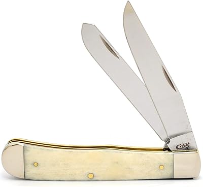 CASE XX WR Pocket Knife Trapper Natural Smooth Bone No Shield, Item #10676 - (6254 SS) - Length Closed: 4 1/8 Inches