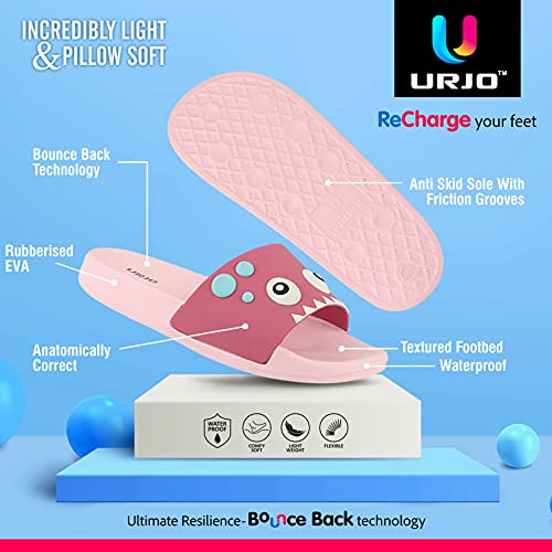 Image of URJO Kids's Sliders /Slippers Lightweight Super Flexible Arch Support Durable Anti Skid & Stylish Dailywear Sliders /Slippers for Boy's & Girl's