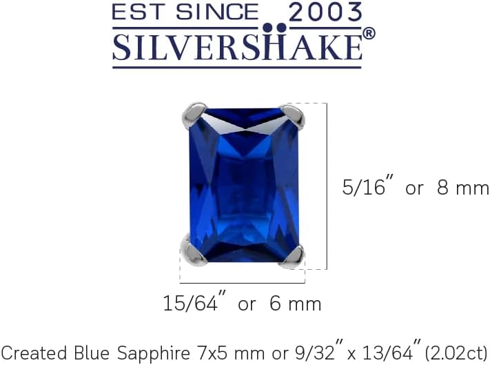 Silvershake 7X5MM Octagon Shape Gemstone White Gold Plated or Yellow Gold Plated 925 Sterling Silver Business Attire Stud Post Earrings Jewelry for Women