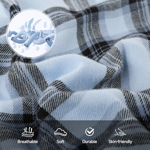 BAMBOO COOL Men's Pajama Bottoms Plaid Pajamas Pants for Men Soft Long Lounge Woven Pj Sleep Pant with Pockets2