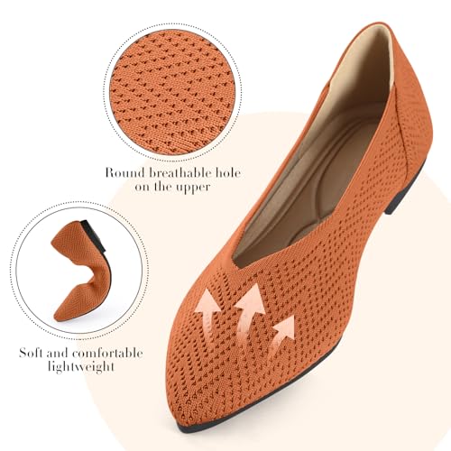 Image of Pointed Toe Flats for Women Knit Ballet Flats Women's Comfortable Dress Shoes Casual Business Work