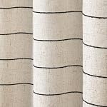 Rideaux de douche rayés en lin noir, rideaux de douche Beige Boho pour salle de bains, 72 x 72