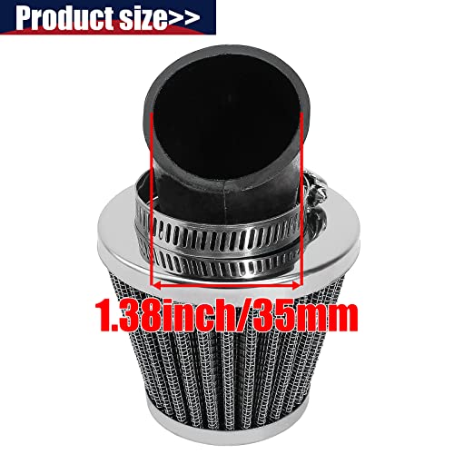 Image of 35mm Filter 45 Degree Angled Compatible with 50cc 70cc 90cc 110cc 125cc 2-stroke 4-stroke Engine ATV Quad Scooter Gokart Moped Chopper Pit Dirt Pocket Mini Bike 34mm 36mm