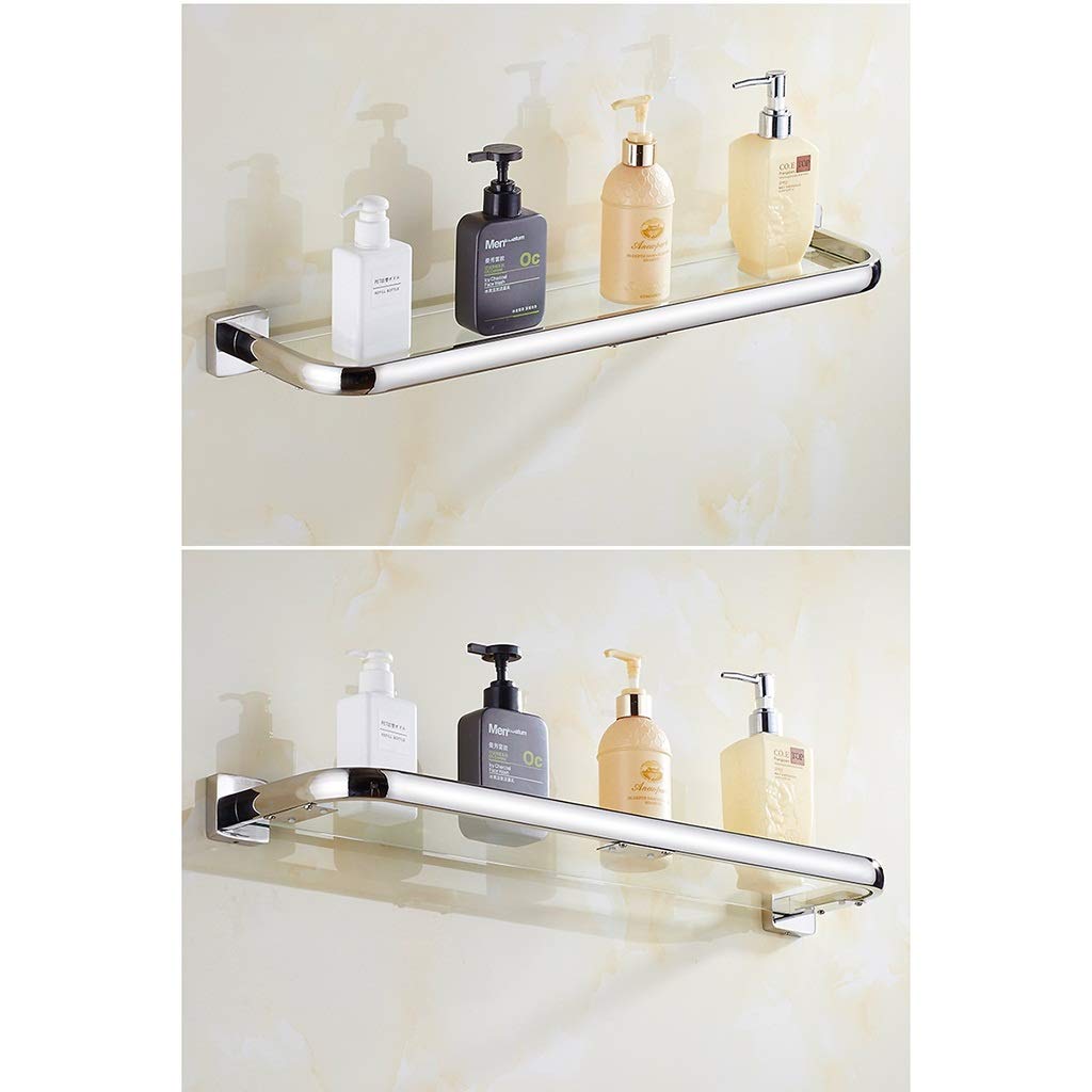 Estante de vidrio para baño Vidrio templado de 8 mm de espesor Estante de almacenamiento de cocina de Acero inoxidable 304 Tocador Estante de vidrio estante de baño de vidrio (Color: Estilo