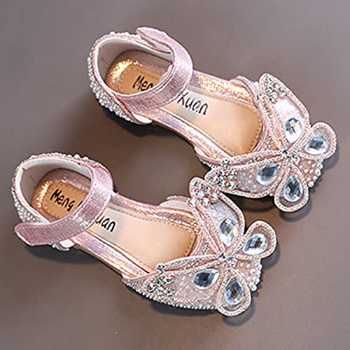 Girls Butterfly Sandals, Closed Toe Cute Princess Flats, Sparkly Summer Dress Shoes, Glitter Rhinestone Sandals4