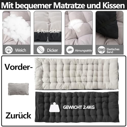 Flycoop Feldbett Klappbar mit Matratze und Kissen Campingbett 71cm/81cm Klappbett Camping Bett 204 kg Reisebett Erwachsene Gästebett für Garten Innen Outdoor Camping – Bild 3