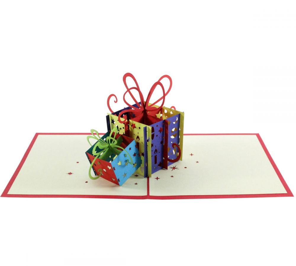 AVRUYPI 3D Pop-Up Geburtstagskarte Mit Torten-Motiv – Inkl. Umschlag, 12,8 X 15,5 Cm – Besondere Karte Für Familie & Freunde
