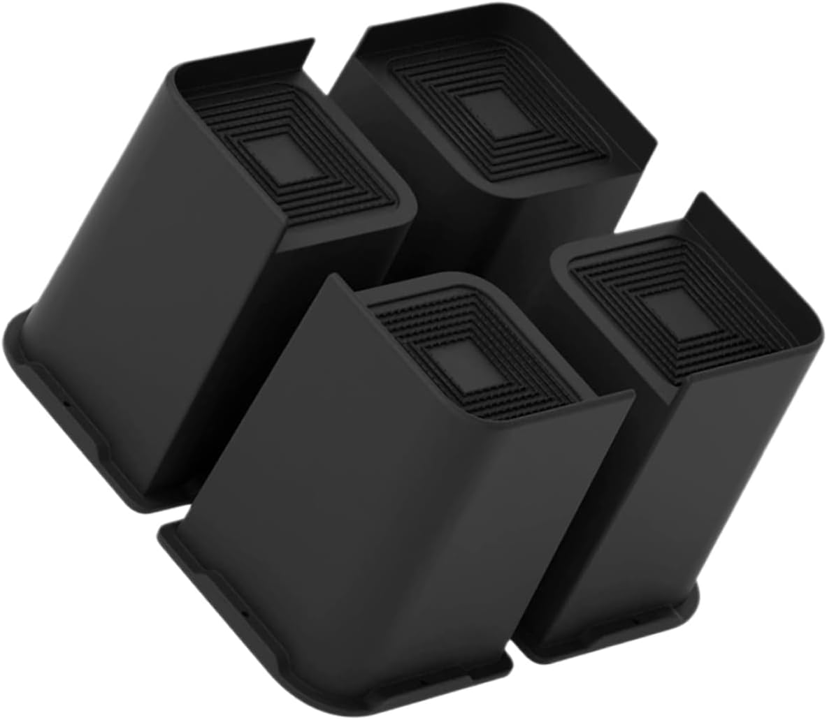 6-inch Adjustable Furniture Risers Anti-Scratch Rubber Base Floor Protectors 4pcs Bed Lifts for Couch Sofa Table and Chair