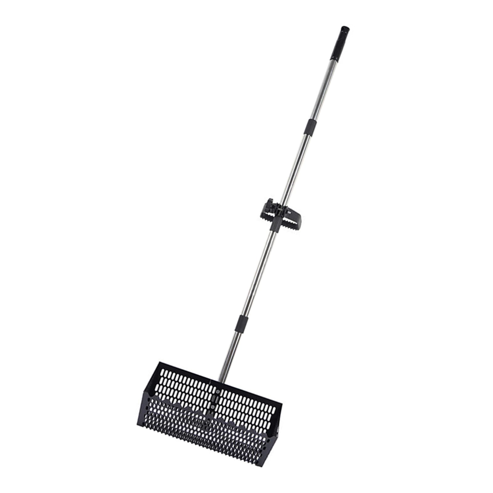 Zbiianxer Black Metal Detachable Sand Sifter With Handle Portable Tooth Handheld Beach Shovel For Shell Beach Camping Metal Transducer Sand