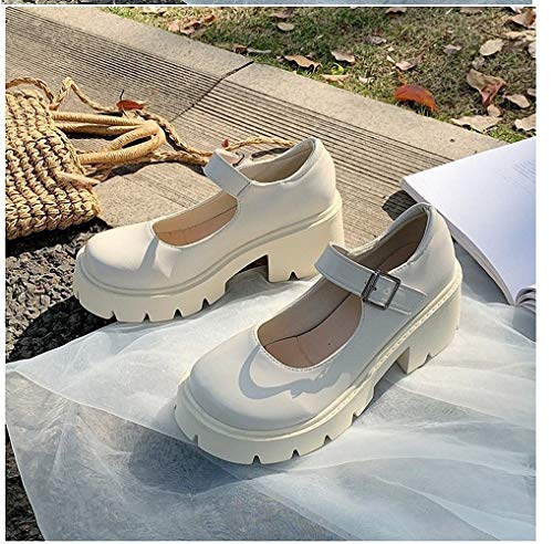 Image of Women's Platform Mary Janes Heart Cat Buckle Rivets Ankle Lolita Gothic Princess Platform Pumps Patent Leather Thorn Vintage Traditional Embroidery Upper Dress Shoes
