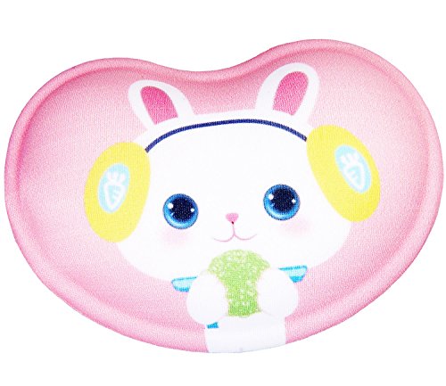 TUKA Ergonomico Poggiapolsi Gel, con superficie tessile, divertenti cartoni animati, resto di polso, gel Pad Poggiapolsi, Cuscino per il polso, coniglio bianco, TKC5113 whiterabbit