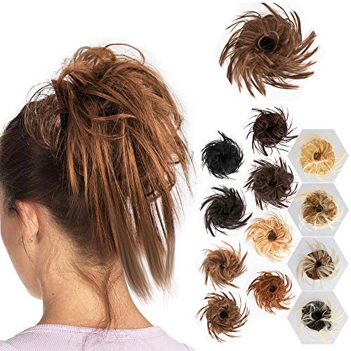 Tousled Updo Messy Bun Hair Piece Updo Extensions Hairpiece Hair Extension With Elastic Rubber Band Synthetic Hair Extensions Scrunchies Ponytail Hairpiece for Women