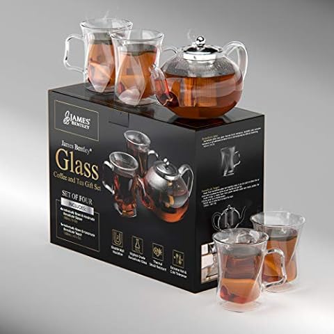 James Bentley Glass Tea Set with Cups Cover