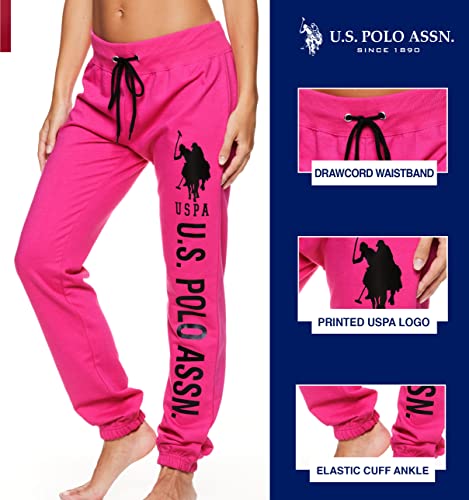 Image of U.S. POLO ASSN. Womens Sweatpants - Women Joggers Sweats with Logo Print - French Terry Poly-Cotton