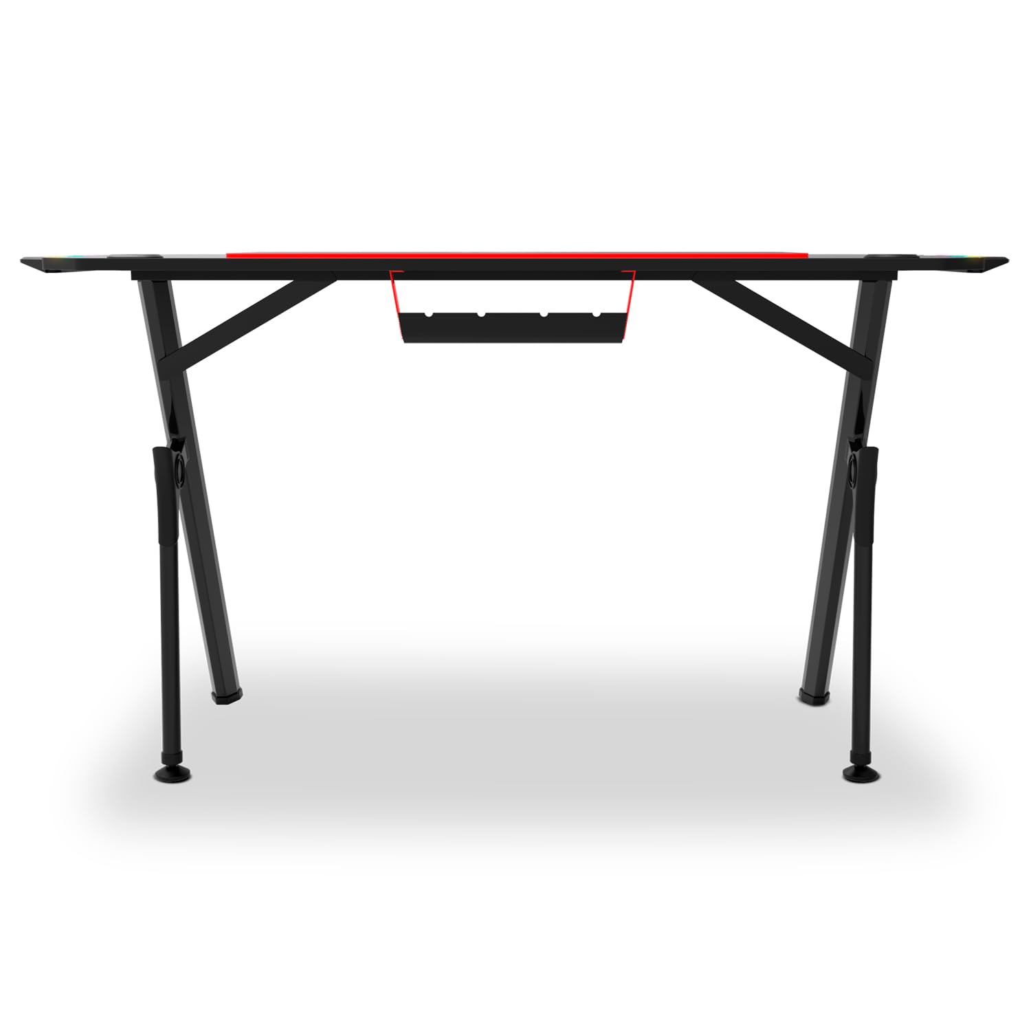 Drift Gaming DRDZ175RGB – Mesa Gaming con Tablero de Fibra de Carbono, Laterales RGB reactivos al Sonido, Alfombrilla XL, Soporte para Bebidas y Auriculares, Color Negro
