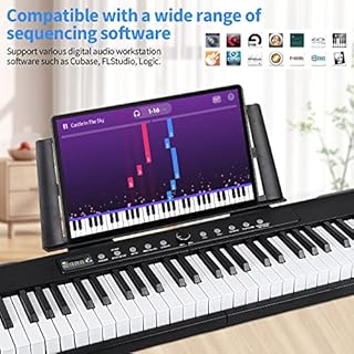 88 Key Piano Keyboard, Semi Weighted Electronic Digital Piano with Music Stand, Power Supply, Sustain Pedal, Bluetooth, Stand, MIDI, for Beginner Professional at Home, Stage