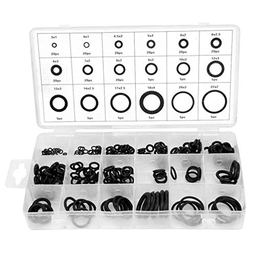 YGL 225 Pezzi/Kit 18 misure kit di Assortimento di O-ring in Gomma, Guarnizioni di Tenuta per O-ring Nero Guarnizioni Idrauliche per Impianti Idraulici