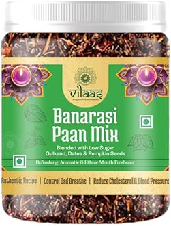 Vilaas Banarasi Meetha Paan Mix,100 Gm Mukhwas | Mouth Freshener, Digestive, After-Meal Snack | Jar Pack
