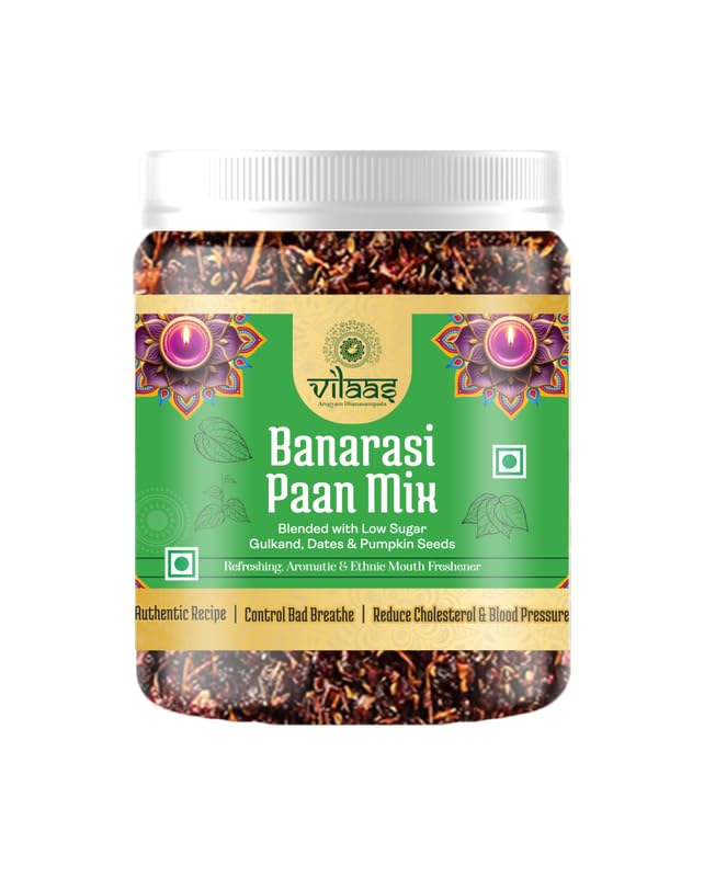 Vilaas Banarasi Meetha Paan MIx,300 Gm Mukhwas | Mouth Freshener, Digestive, After-Meal Snack | Jar Pack