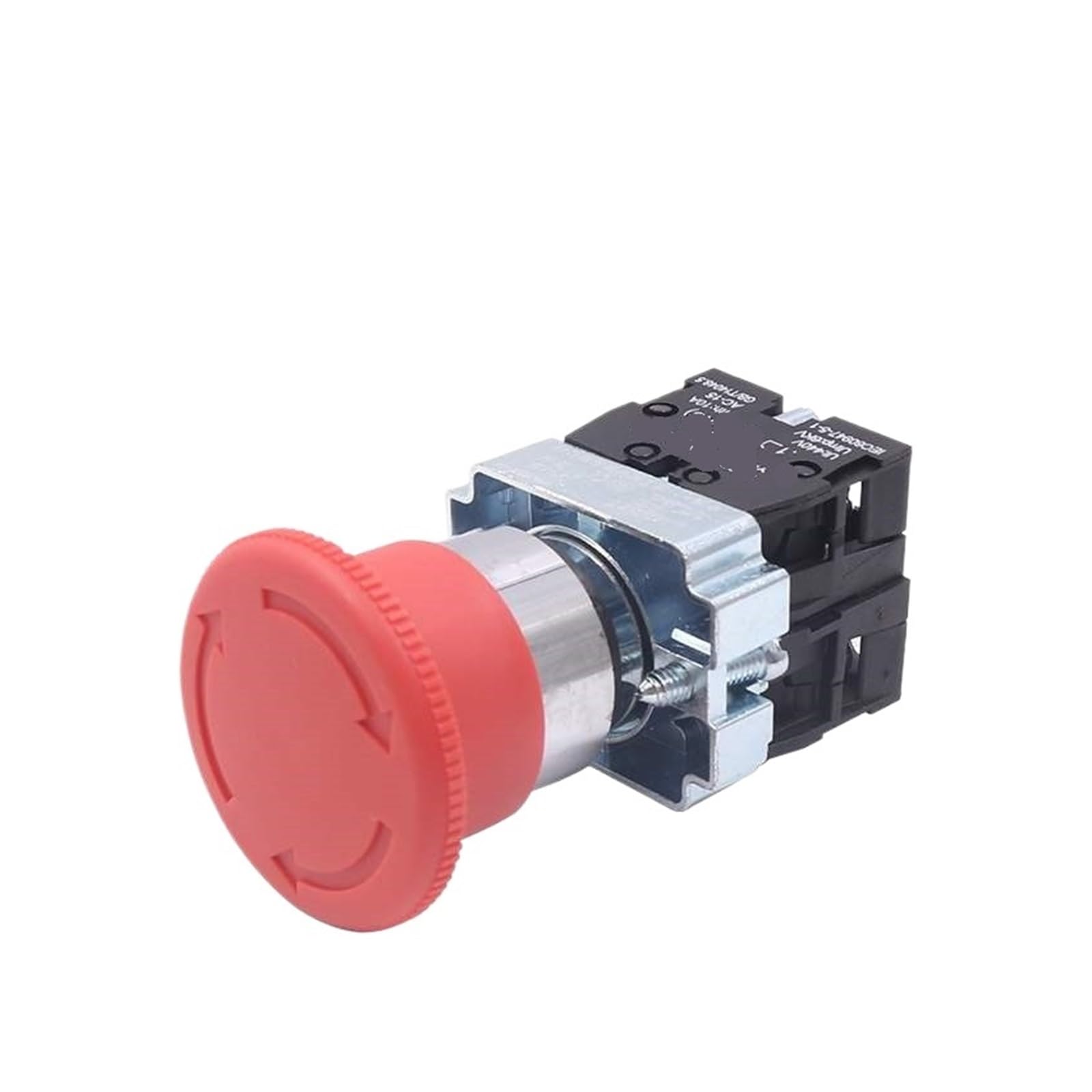 Interruptor de botón de parada de emergencia con cabeza de seta de XB2-542 de 22mm, interruptor de botón de encendido de parada de emergencia de 10A/415V