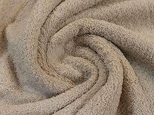 Tissu éponge coton taupe double face idéal pour coudre vos capes de bain