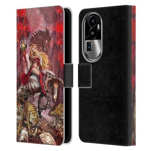 Head Case Designs Licenciado Oficialmente Ruth Thompson Toro Tauro, Tigres Y Dragón Arte Carcasa de Cuero Tipo Libro Compatible con OPPO Reno10 Pro+
