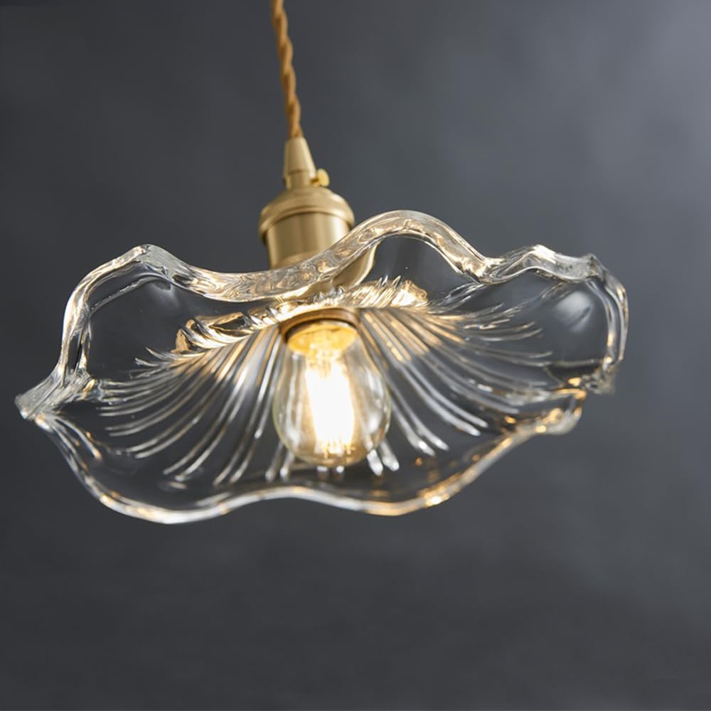 Kreatywna szklana lampa wisząca w kształcie kwiatu Klosz przezroczysta szklana lampa wisząca Świecące oświetlenie wewnętrzne Korytarz, alejki Kuchnia wisząca lampa sufitowa z regulowanym kablem