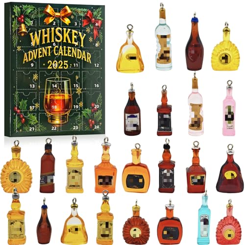 Whisky Adventskalender 2025,Alkohol Adventskalender,Whisky Anhänger,24-tägiger Whisky Weihnachts...