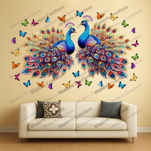 Image of Peacock Decorative Festivals & Occasions Patterns Wall Sticker Wall Decals Big Size Wall Decal Art for Baby & Kids Home (WO-199-new)