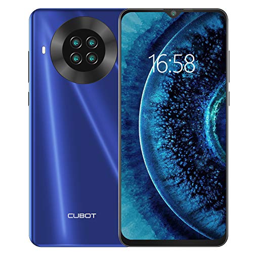 Teléfono Móvil Libre, CUBOT Note 20 Pro Smartphone 4G Android 10.0 Dual SIM 6,5 Pulgadas 6GB RAM+128GB ROM 4200mAh Cámara cuádruple de 20MP Face ID, NFC, GPS WiFi, Helio P60, Octa-Core, Azul