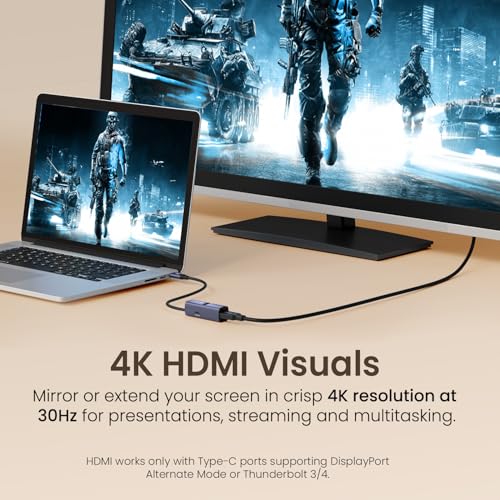 Image of Portronics MPort Swift, 3-in-1 Type-C Hub with HDMI, USB 3.0 & 100W PD Charging, 4K@30Hz HDMI Output, Type-C Connector for MacBook, Windows, Tablets & Smartphones, Aluminium Body, Plug & Play