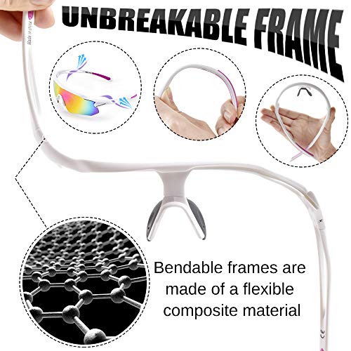 Image of Cycling Glasses, TR90 Unbreakable Frame Polarized Anti-UV400 Sports Sunglasses