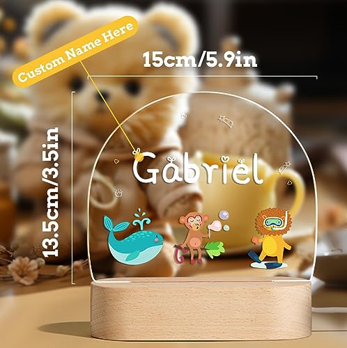 Lámpara de noche LED personalizada para bebé con nombre miniatura 7