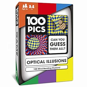 100 PICS Optical Illusions Travel Game – Try 100 Illusions | Flash Cards with Slide Reveal Case | Card Game, Gift…