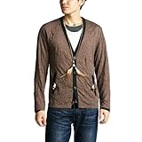 (スリッピンアンドスライディン)SLIPPIN AND SLIDIN ループタイ付き長袖ポリ麻しわCD×フェイク7分しわ加工T 2717156 32 ブラウン M