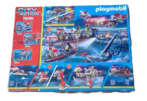 PLAYMOBIL City Action 70140 Seenot: Löscheinsatz mit Rettungskreuzer, ab 4 Jahren