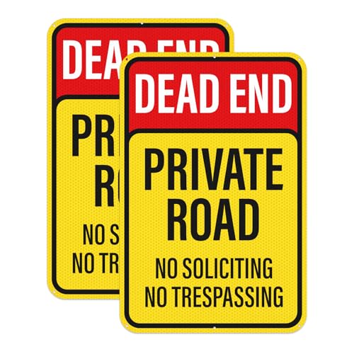 Anobell 2 Pack Dead End Private Road No Trespassing No