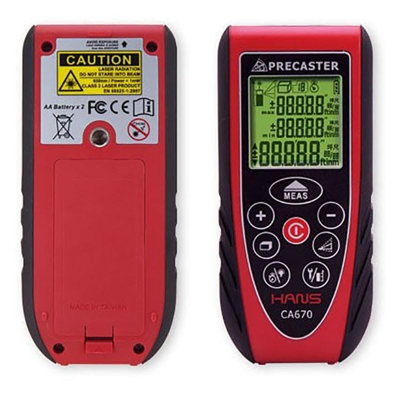 Medid MD/CA670 Medidor láser precaster, (alcance 0.5 a 70 m, calcula distancias, áreas y volúmenes)
