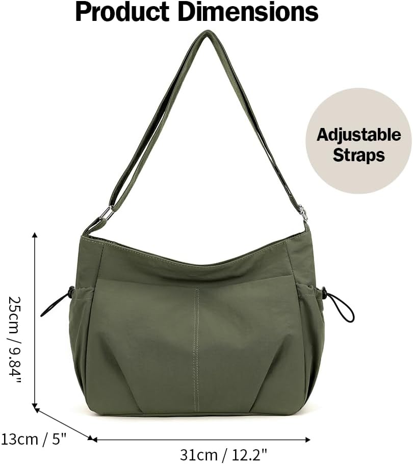 Nylon Tote Bag Hobo Crossbody Shoulder Bag for Women Handbags Large Travel Purses Messenger Bag Casual Work Bag - Image 4