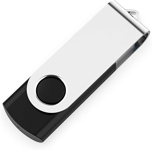 Miniatura 7 de Paquete de 2 unidades flash USB de 64 GB USB 2.0 unidades de pulgar Drive Jump Drive Fold Almacenamiento Memory Stick Diseño giratorio - Negro