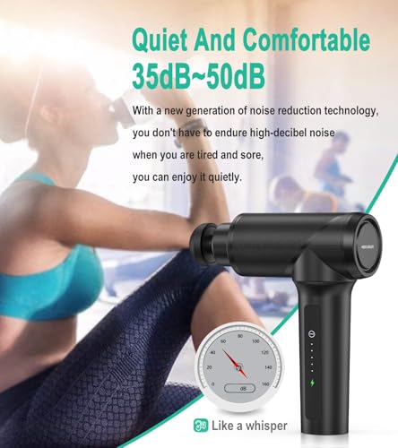 Image of Medcursor Massage Gun - High Intensity Brushless Motor, Handheld Percussion Deep Tissue Massager with 6 Massage Heads for Sore Muscle and Stiffness, Gifts for Father /Dad (Black)
