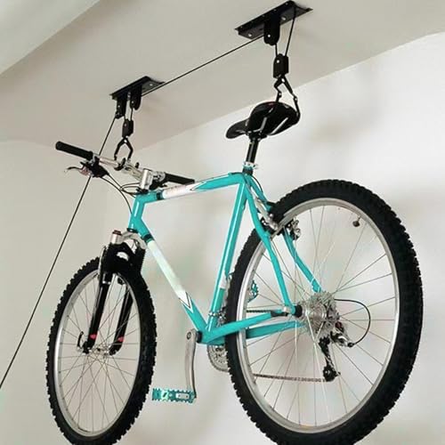Percha de techo con herramienta de altura regulable para colgar bicicleta vertical 5