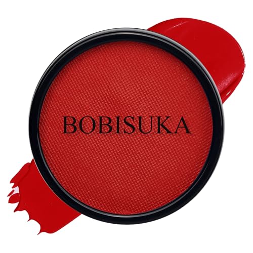BOBISUKA Devil Red Face Body Paint Water-Based Face Painting Kit & Body Paints Non-Toxic Facepaint for Halloween Demon Gothic Vampire La-Catrina SFX Makeup Costume Cosplay Party Theater & Stage