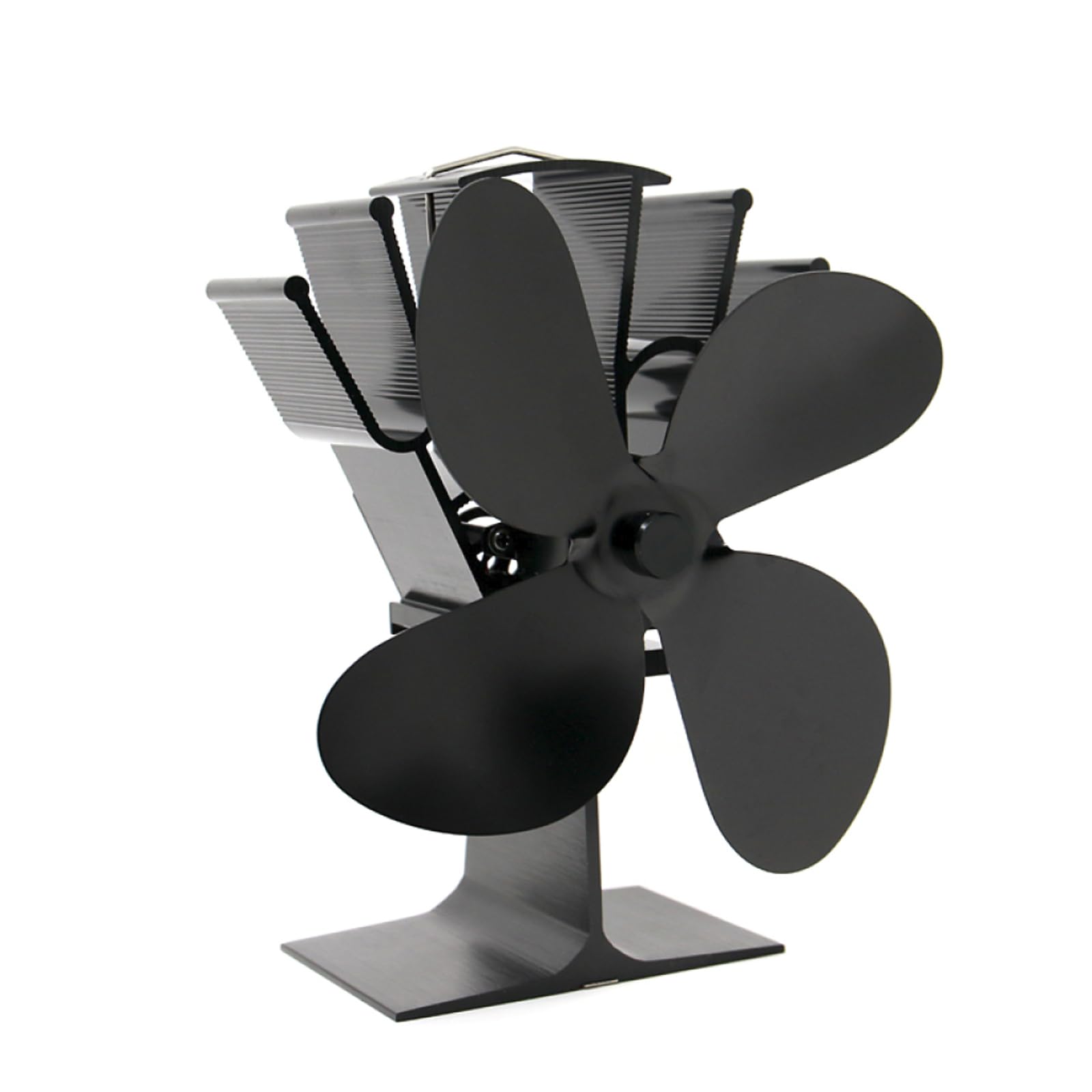 Ventilateur de poêle à bois 4 pales noir pour chaleur efficace