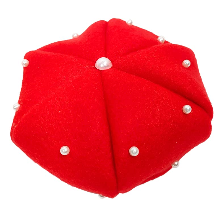 Proudoll 1/3 BJD Doll Clothes Outfit Set, Handcrafted Stylish Red Dress, Beret, Wig, Leather Bag & Boots - Image 3
