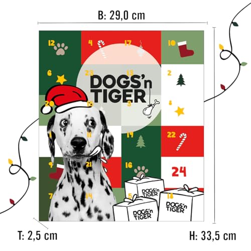 Adventskalender für Hunde von Dogs'n Tiger – Natürliche & hochwertige Snacks aus 85% Fleisch hinter jedem Türchen, ohne Zucker & Getreide für alle Hunde