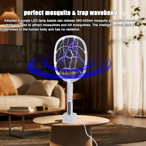 Image of 3 Packs Electric Fly Swatter Rackets, 2-in-1 Handhold Bug Zapper with 3000V High Voltage, Plug-in Mosquito Killer Insect Light Trap with 3 Layer Safety Mesh Portable for Indoor Outdoor Use