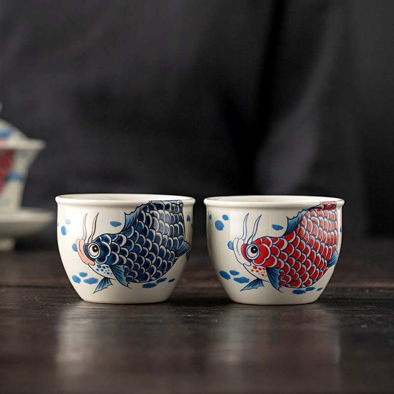 Filiżanka do herbaty Kungfu, 100-125ml Ceramiczna chińska filiżanka do herbaty Ceramiczna japońska filiżanka do herbaty(120ml 7.5 * 5.5cm 2pcs 1#cup-gift Box)